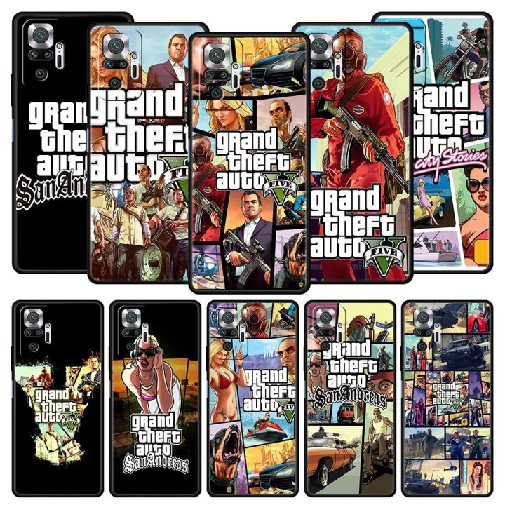 Rockstar gta 5 Grand Theft Auto For Xiaomi Redmi Note 12 5G Phone Case 10C 10 11 9 8 Pro Plus 9S 7 8T 9T 9A 8A 9C K50 K40 Cover