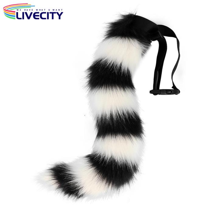 Fake Cat Tail Soft Plush Fox Tail for Cosplay Parties Adjustable Waistband Fuzzy Colorful Perfect for Dance Performances Costumes Cosplay Fake Fox Tail