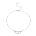 【In-Demand Item】 Fashion Silver Color Double Heart Anklet for Women Bling Hollow Out Love Foot Ankle Leg Bracelet Chain Jewelry WANNA.