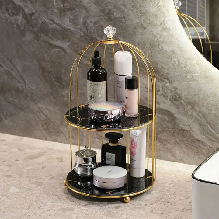 Skin Rack Iron bird cage rack lipstick perfume cosmetics skin care products ...