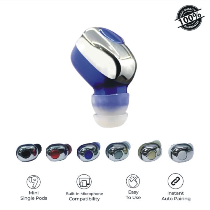 AVA SUPER MINI EARPODS INVISIBLE ULTRA BLUETOOTH 4.0 WIRELESS STEREO SINGLE BLUE TOOTH HEADSET WITH MIC UNIVERSAL HANDSFREE FOR ALL MOBILE PHONES