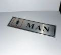 (1 or 2 Set) MAN WOMAN Name Plate - Imported Self-Adhesive Aluminum Sign Plate (7 x 2 inch). 
