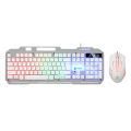 Magnesium T25 Wired Luminous Key Mouse Metal Keyboard Mouse Suit Suspension Mechanical Feeling Backlight Game Office. 