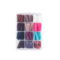 Artificial Nails 12 Grid Different Colours, 144 PCS  Fake Nails with box , Beautiful Nails, reusable, Different Shapes and Colors. 