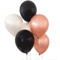 Elegant Birthday Rose Gold Theme Decorations with Black Balloons Combo. 