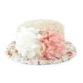 【VisioN Shop】Baby Girl Flowers Handmade Straw hat Casual Girl's Sunbonnet Bucket Hat girls Roll-up Cap kids Sun hat CM-010. 