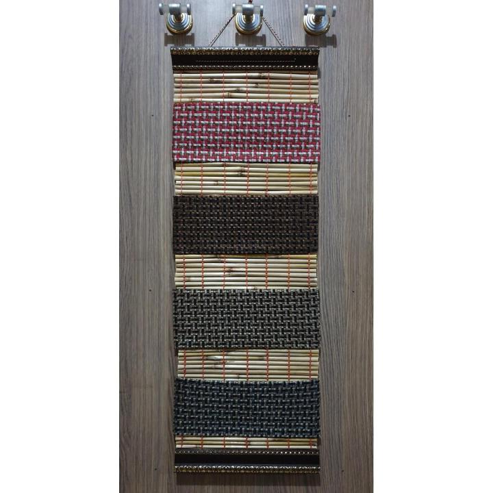 WALL HANGING ORGANIZER (04 POCKETS) BAMBOO STORAGE BAG RACK HANGER