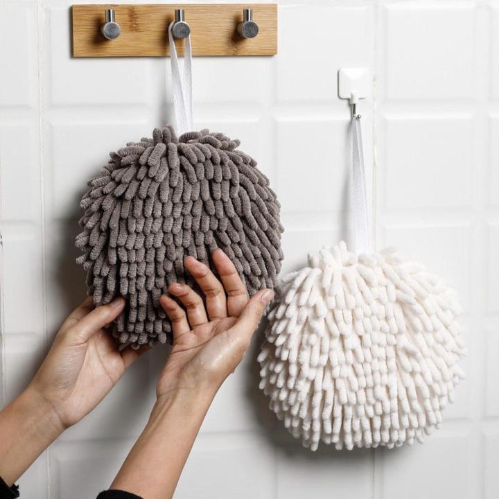 Quick Dry Soft Absorbent Microfiber Towels Hand Towels Kitchen Bathroom Hand Towel Ball With Hanging Loops Cleaning Cloth