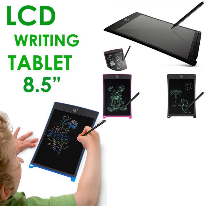 Basics Writing Tablet with 8.5-inch rainbow colour LCD screen and Stylus Pen for Kids & Adults