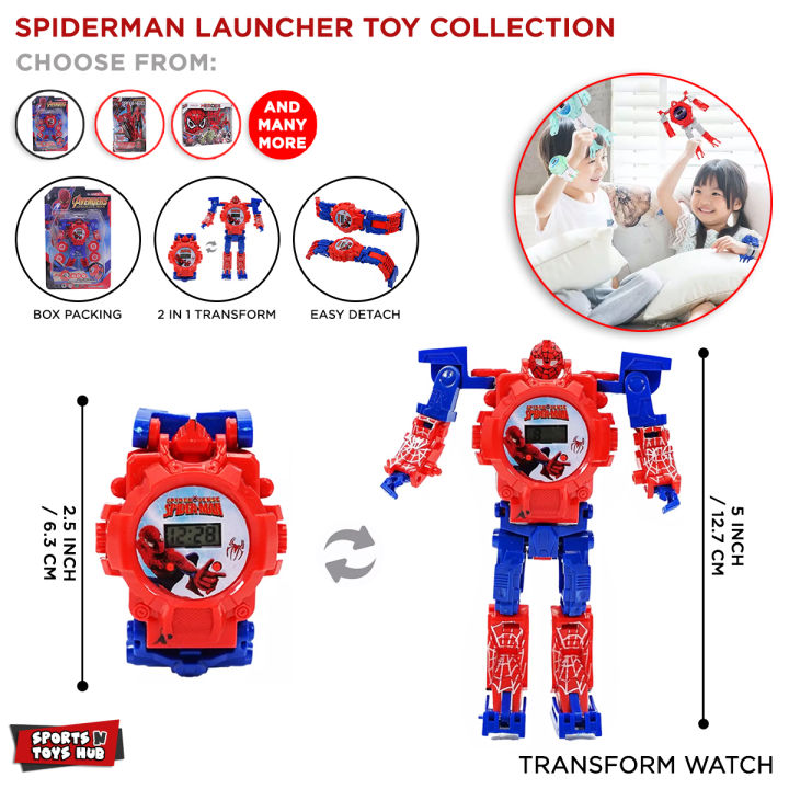 Superhero Spiderman Wrist Launcher Toy & Action Figure Set, Amazing Spider Web Launcher Role Play Toy For Kids Super Hero Flying Disk Shot_ Toys and Costume Gloves For Baby Boy Spider Man Toys