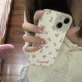 Aesthetic Cute Flower Leather Phone Case For iPhone 15 14 13 12 Pro Max 11 Lovely Floral Art Shockproof Soft Back Cover Funda. 