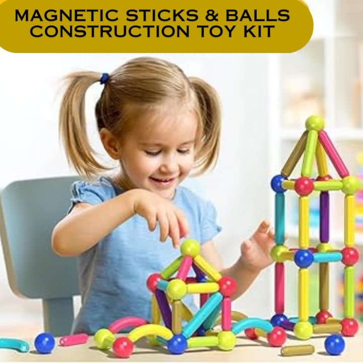 "36-42 PCS Magnetic Building Blocks Set, Montessori Magnetic Sticks ...