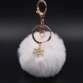 Fur Pom Pom Snow Furry Ball Keychain Faux Fur Keychain Porte Clef Pom-pom De Fourrure Fluffy Bag Charms Rabbit Keychain Keyring. 
