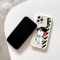 Cartoon Doraemon Off Cat Shockproof Phone Case For iPhone 13 12 11 Pro 14 XS Max XR 7 8 Plus White Stripes Protective Soft Cover. 