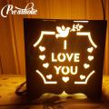Customized Wooden LED Light Box - Special wooden Anniversary Gift For Love. 