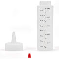 HAOEN 12-Pack 8 Oz Condiment Squeeze Bottles with Red Tip Cap - Durable Plastic Squirt Bottle for Ketchup, Sauces, Syrup. 
