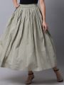 Pure Cotton Flared Maxi Skirt For Women. AF-003. 