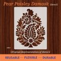 Pear Paisley Damask reusable stencil for wall decoration, Furniture , Canvas DIY Home decoration by imart Stencils. 