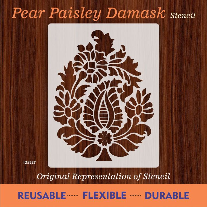 Pear%20Paisley%20Damask%20reusable%20stencil%20for%20wall%20decoration,%20Furniture%20,%20Canvas%20DIY%20Home%20decoration%20by%20imart%20Stencils%20-%20Image%202