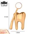 Carat Tooth Brooch Alloy Pin Lapel Badges Fun Dental Jewelry Gifts. 