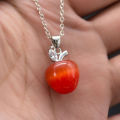 Women Fashion Opal Red Apple Shape Charm Pendant for Necklace Earring Decor. 