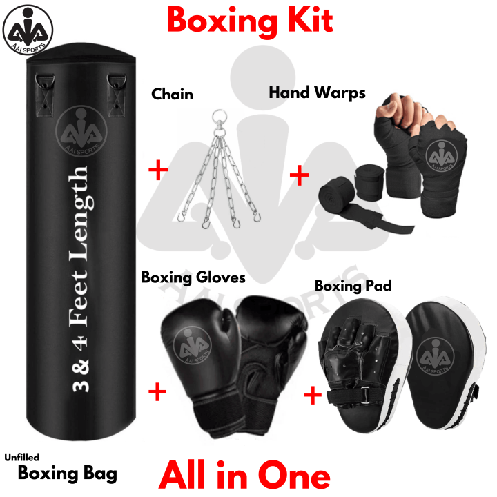 Boxing Kit Full Set, Boxing Bag, Boxing Gloves, Boxing Pad, Pair of ...