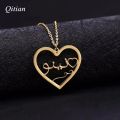 Heart Shape Inlay Design Name Necklace For Girls, Name Jewelry, Customize Necklace, Customise gift jewellery for girls. 