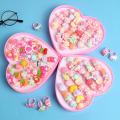 36Box Mixed Color Cute Rings Children's Day Jewelry Plastic Kids Ring for Girls with Mixed Style Animal Fruit as Gifts. 