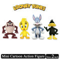 Mini Silicone Rubber 3D Tom and Jerry Looney Tunes Bugs Bunny Tweety Duck Cartoon Action Figure Toy - Size 2.5 inch - Cartoon Character Toys Set For Kids Boys Girls Baby Babies. 