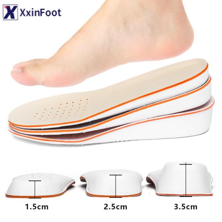 【Footprint】 1.5Cm / 2.5Cm / 3.5Cm Height Increase Insoles High Full Memory Foam Shoe Cushion Pads For Men And Women
