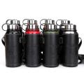 800 ml Stainless Steel Outdoor Water Bottle with Leather Case Portable Outdoor Travel Insulated Water Bottle. 