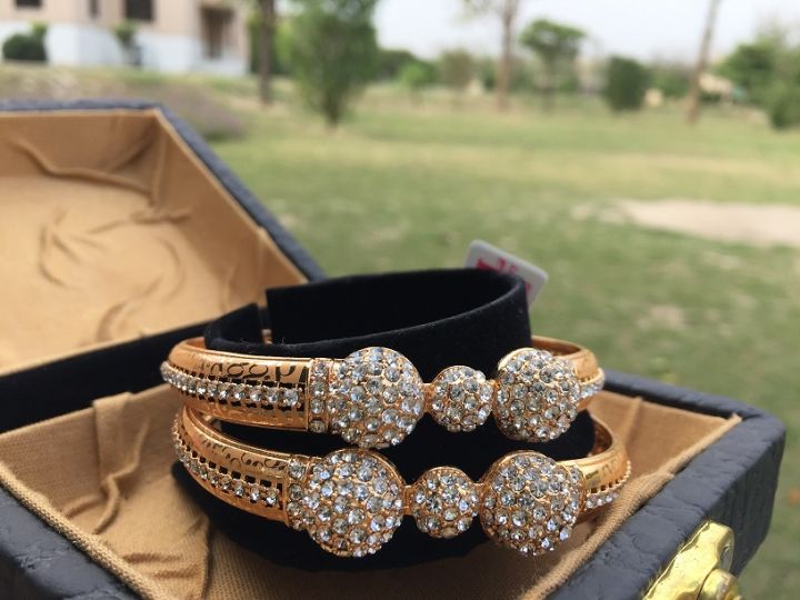 stone studded balls karre bangles size (dhai 2.8)