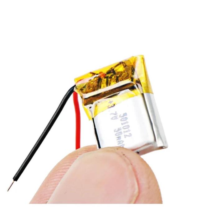 3.7V 50mah 501012 lithium polymer lipo rechargeable battery for  i7s/i8/i9/i12TWS bluetooth headset MP3 MP4 speaker Smart wear