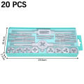 20 Piece Metric Tap and Die Set Manual Tooth Opener Alloy Steel Die Set with Green Storage Case Tapping Thread Cutting Kit for Garage, Metric Thread Tap (Specification x pitch). 