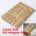 【NEW】 Wrapping Paper Vintage Newspaper Gift Wrap Artware Packing Package Paper Christmas Kraft Paper Book Color Accessories 52X75cm. 