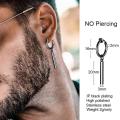 NO PIERCING MEN EARRING STAINLESS STEEL BAR STICK HUGGIE EARRINGS ONCH HOOPS FOR MEN BOY STREETWEAR COOL HIPSTER MAN JEWELRY. 