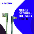 AzaTech 1 Meter Micro USB 3.0 3A Fast Charging + Data Cable  (Braided - L Shape - 90 Degree - Elbow - For Gaming And Use While Charging Comfortable Cable) For All Brands. 