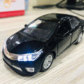 Toyota Corolla Grande Diecast Metal Model Toy Car Collection With Lights and Sounds Pull Back Action - Size Approx. 5 Inch - Black. 