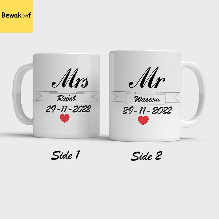 Bewakoof Couple Mug for Mr and Mrs, Best gift for wedding, Mothers