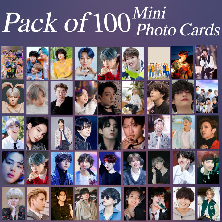 Mini Photocards Pack of 100 BTS Mini Photo Cards uncut customize best quality ...