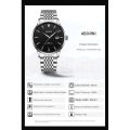 DGSenpi Men Fashion Quartz Watch Waterproof Luminous Business Solid Steel Watch with Calendar. 
