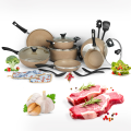 Gift Pack Cookware Set, 19 Pcs Non-Stick Kitchen Accessories, Premium Marble Coating Cooking Set, Perfect Wedding & Marriage Gift Set | Non Stick Glory Set 19 Pcs- Non stick Marble Coating best quality gift set. 