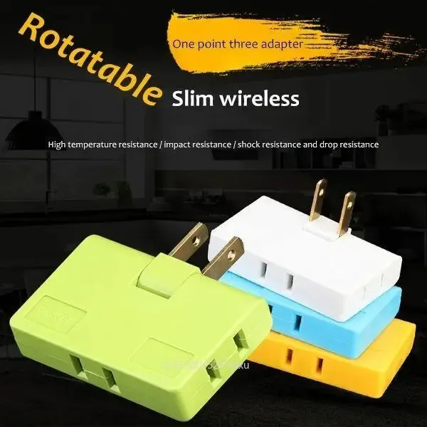 3 in 1 Rotatable Socket Converter 2500W Converter Multi Plug Wireless ...