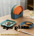 8pcs Heart Shaped Multi-Coloured Snack Plates For Kidz HEART SHAPE 8 PLATE WITH STAND/EASY AND TRENDY FOR SERVING & USAGE/8PC PLATE SET Pack of 6 plastic glass. 