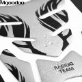 3D Gloss Silver Stereo Rubber Motorcycle Gas Fuel Oil Tank Pad Sticker Protector Cover Fish Bone Decals Black Pro Gripper Silver. 