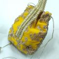 Designer Traditional Embroidered Chiffon Potli Bag 8 Inch Wedding and Party Clutch Gift for Women. 