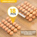Fast Forward Rolling Egg Container for Refrigerator with Lid - Pack of 1 Stackable Plastic Egg Holder for Refrigerator - Terrazo Egg Tray for Refrigerator or Fridge Organizer. 