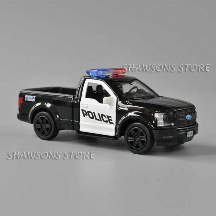 【Simple 3C】1:36 Car Model Toy Ford F-150 Raptor Police Patrol Wagon Pull Back Miniature Replica