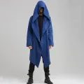 pop it Men Women Cardigan Hooded Cloak Cape Coat Long Jacket Trench Outwear Overcoat. 
