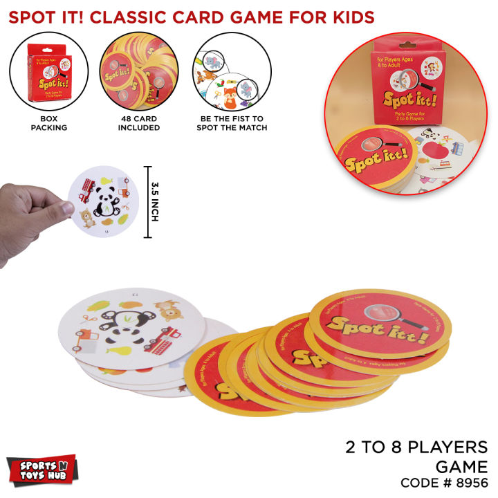 Spot Itt! Active Play Family Fun 48 Cards, Classic Card Game, 2 To 8 Players Games, Matching Card-Game, Early Education & Object Learning, Improve Creativity, Educational Toy, Average Playtime 15 Minutes For Children's